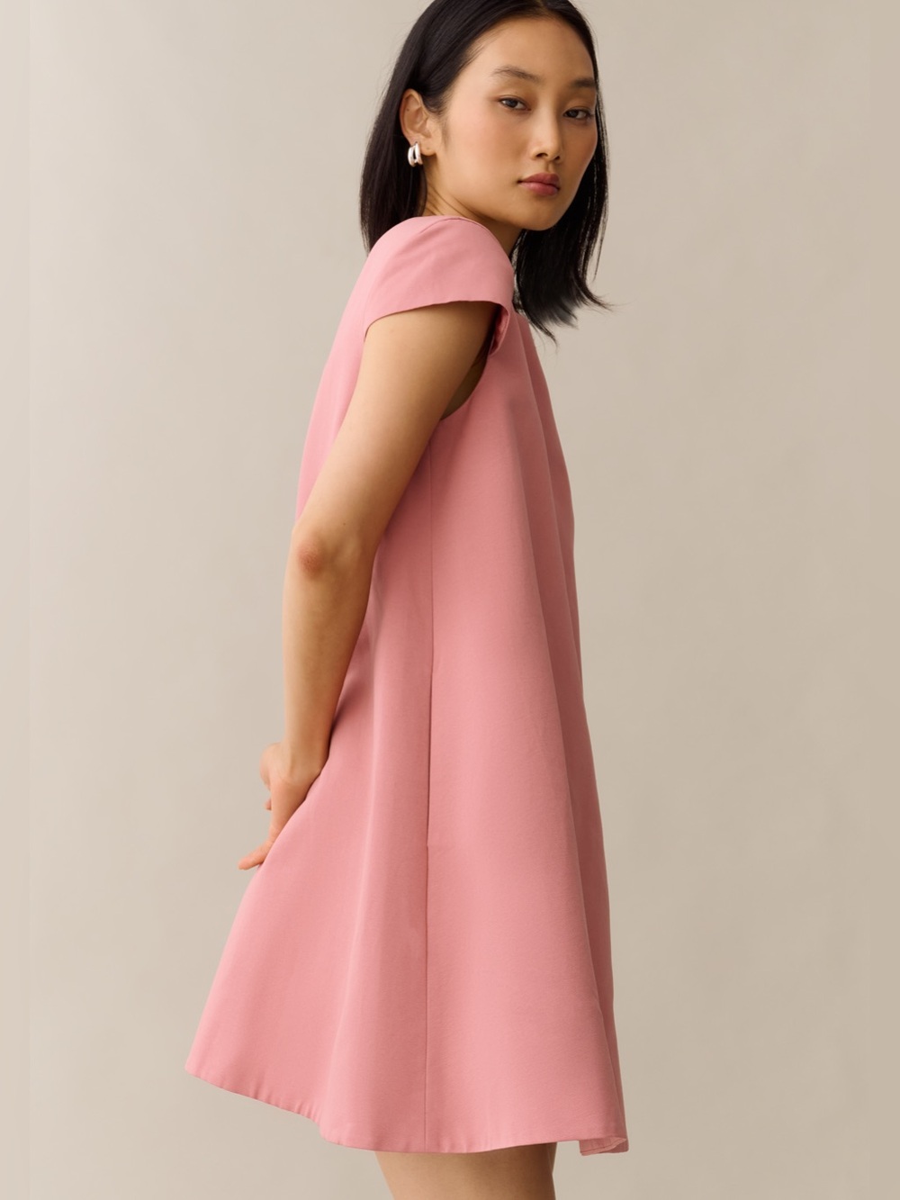 Few Moda o.p.t Marenna Pink A-Line Cap Sleeve Dress